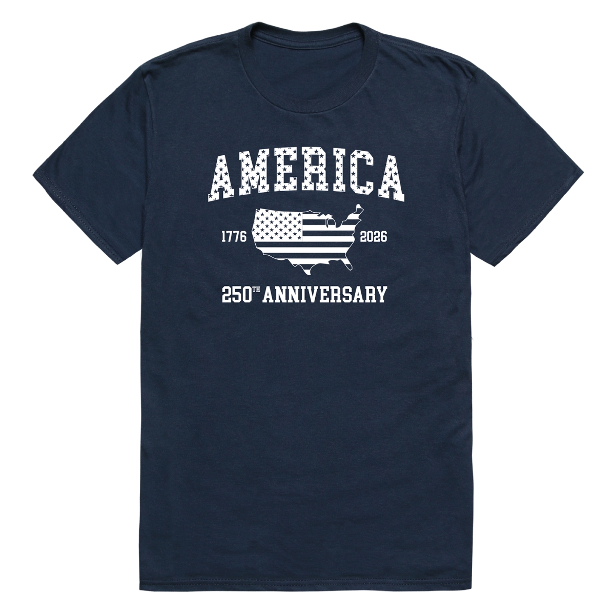 AN3-237-NVY-02 America 250th Anniversary Short Sleeve T-Shirt, Navy - Medium