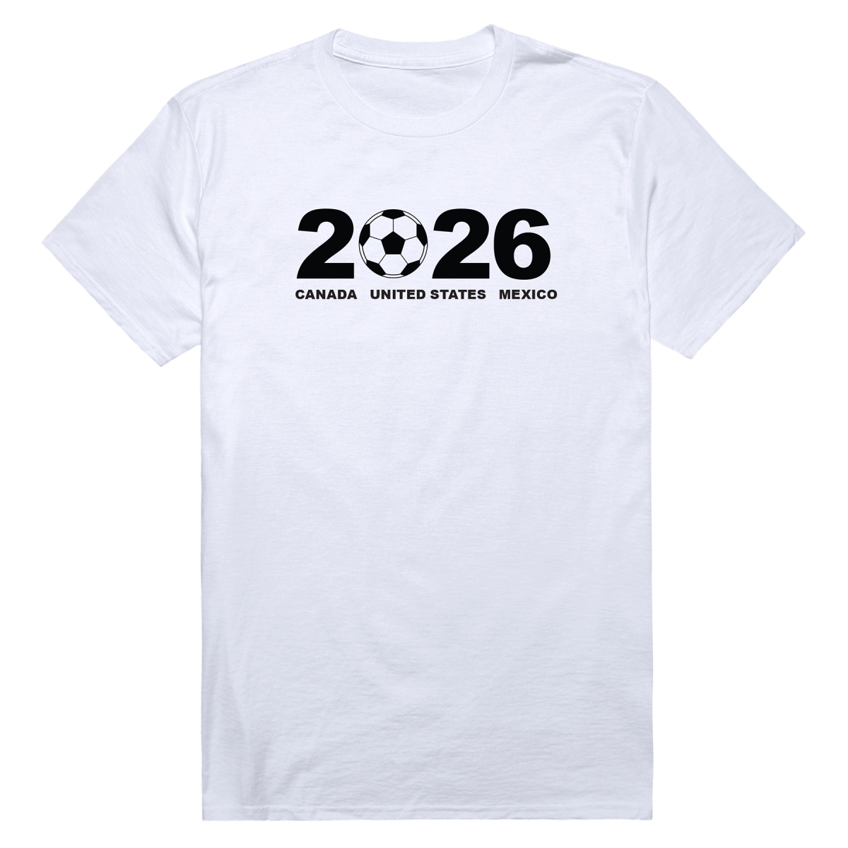 MD1-SB4-WHT-03 Soccer State 2026 Short Sleeve T-Shirt, White - Large