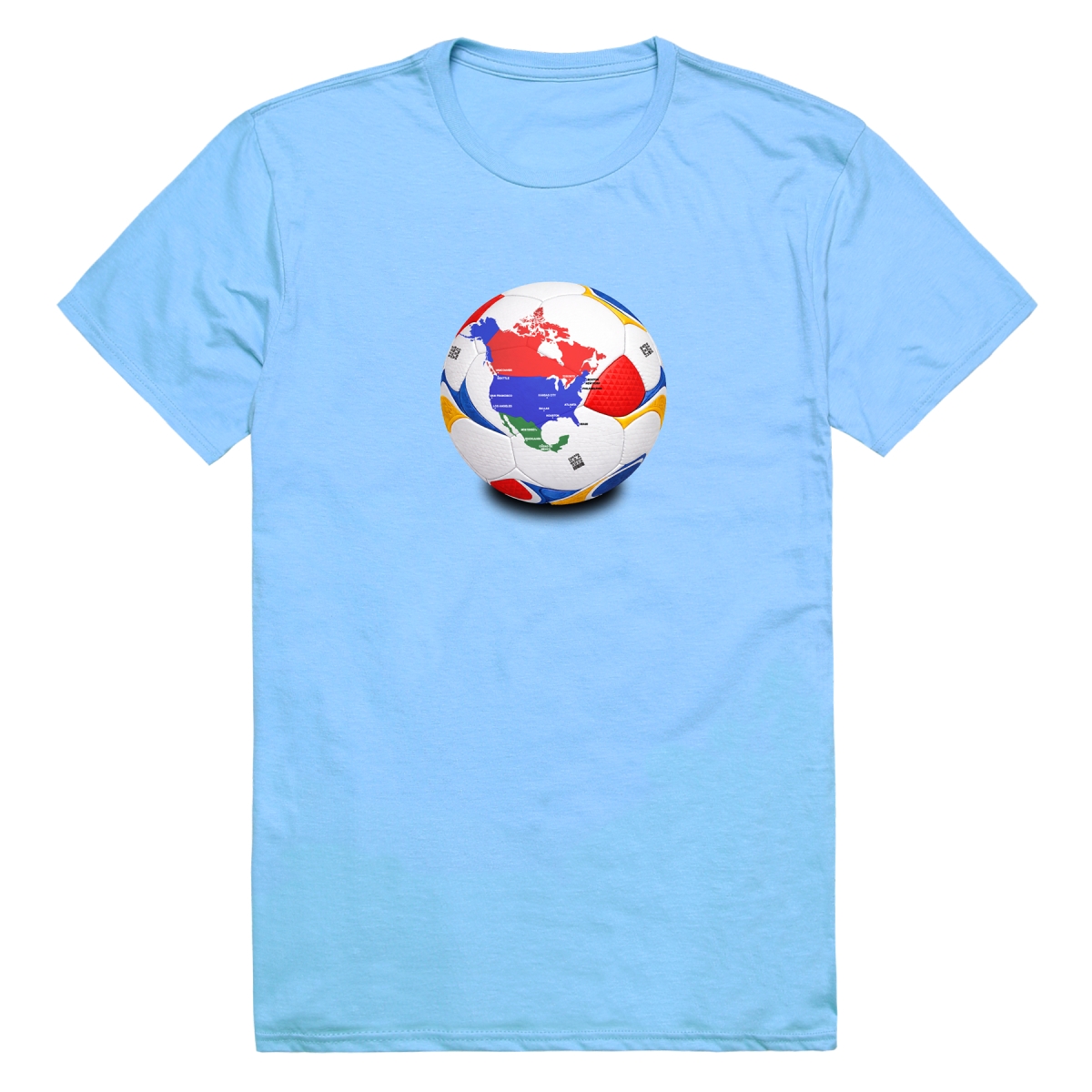 MD1-SB1-SKY-02 Soccer Ball Short Sleeve T-Shirt, Sky Blue - Medium