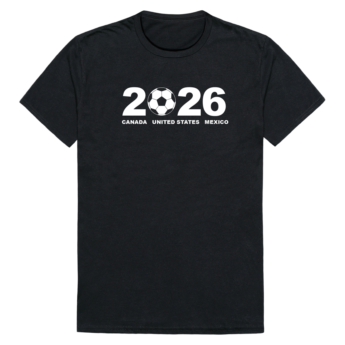 MD1-SB4-BLK-02 Soccer State 2026 Short Sleeve T-Shirt, Black - Medium