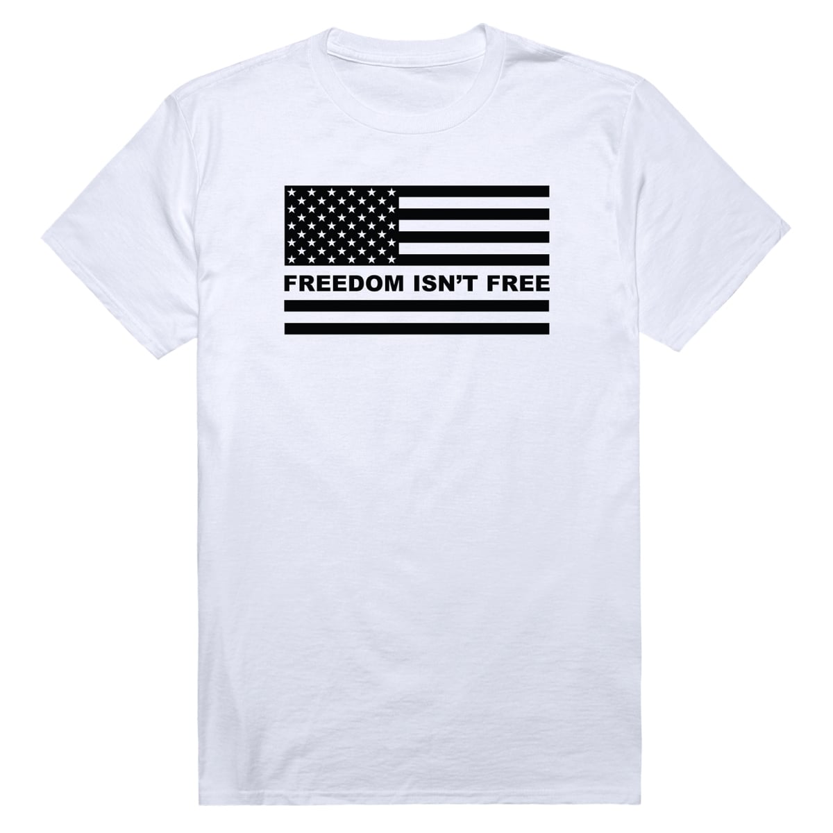 AN3-253-WHT-04 America Anniversary Freedom is Not Free Flag Short Sleeve T-Shirt, White - Extra Large