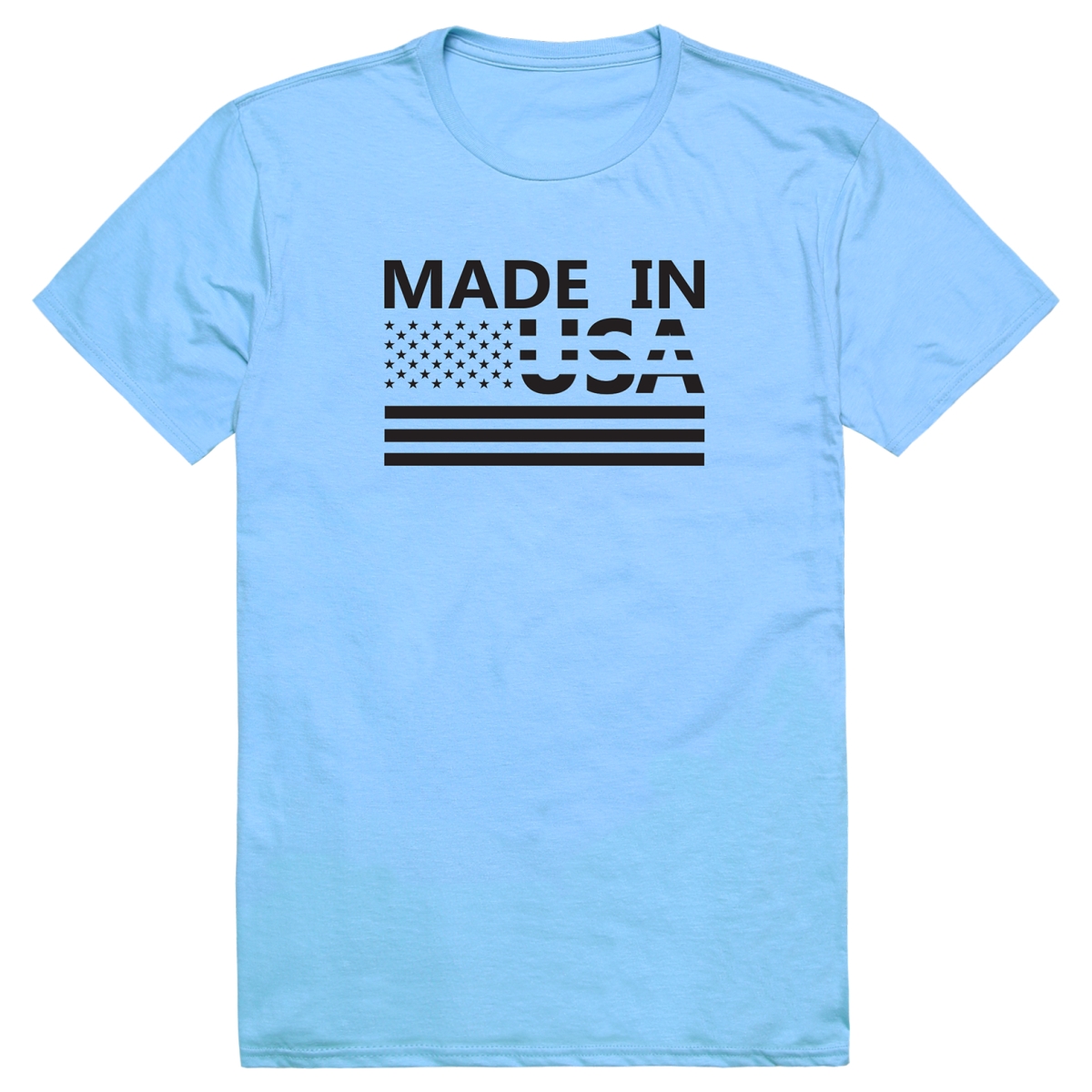 AM3-215-SKY-03 America Basic Made in USA Short Sleeve T-Shirt, Sky Blue - Large