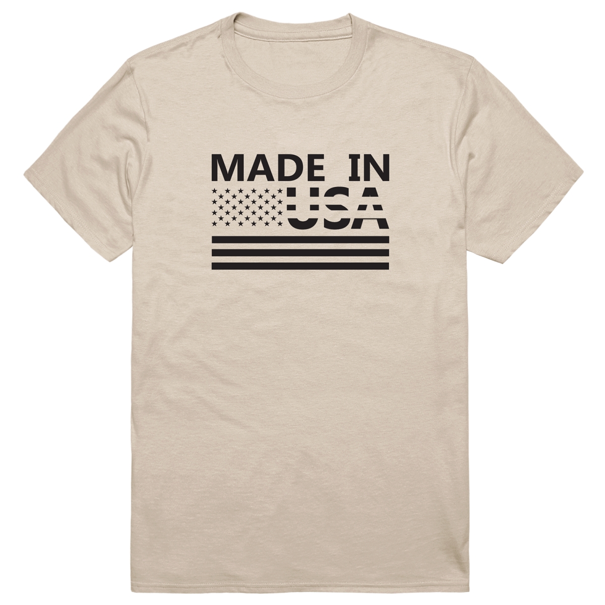 AM3-215-SND-04 America Basic Made in USA Short Sleeve T-Shirt, Sand - Extra Large