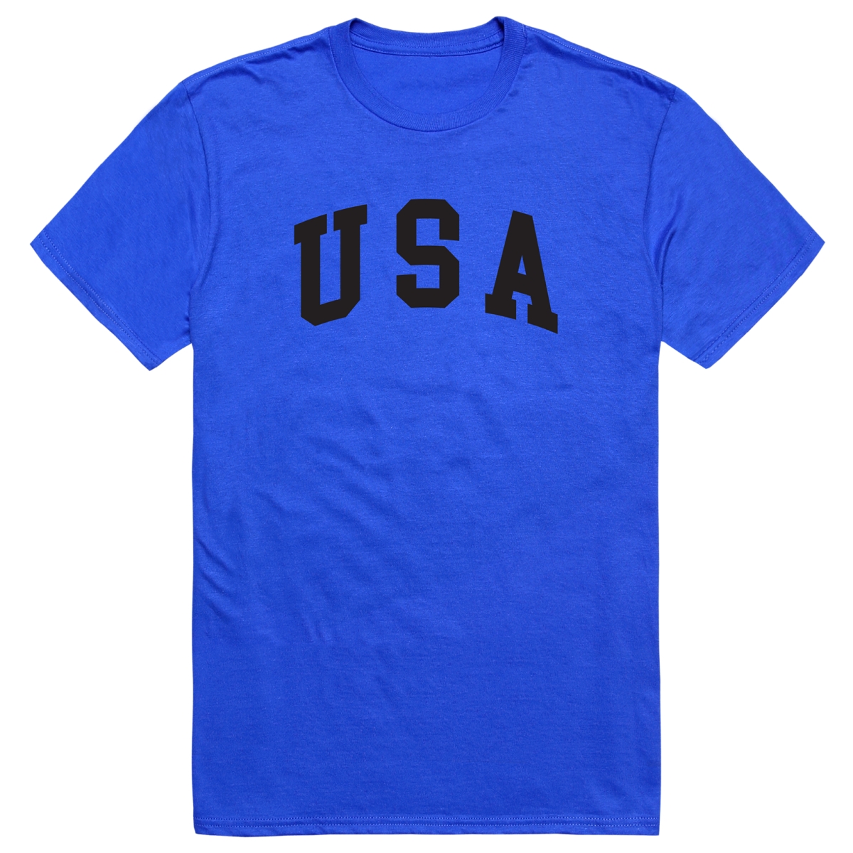AM3-217-RYL-04 America Basic USA Text Short Sleeve T-Shirt, Royal Blue - Extra Large