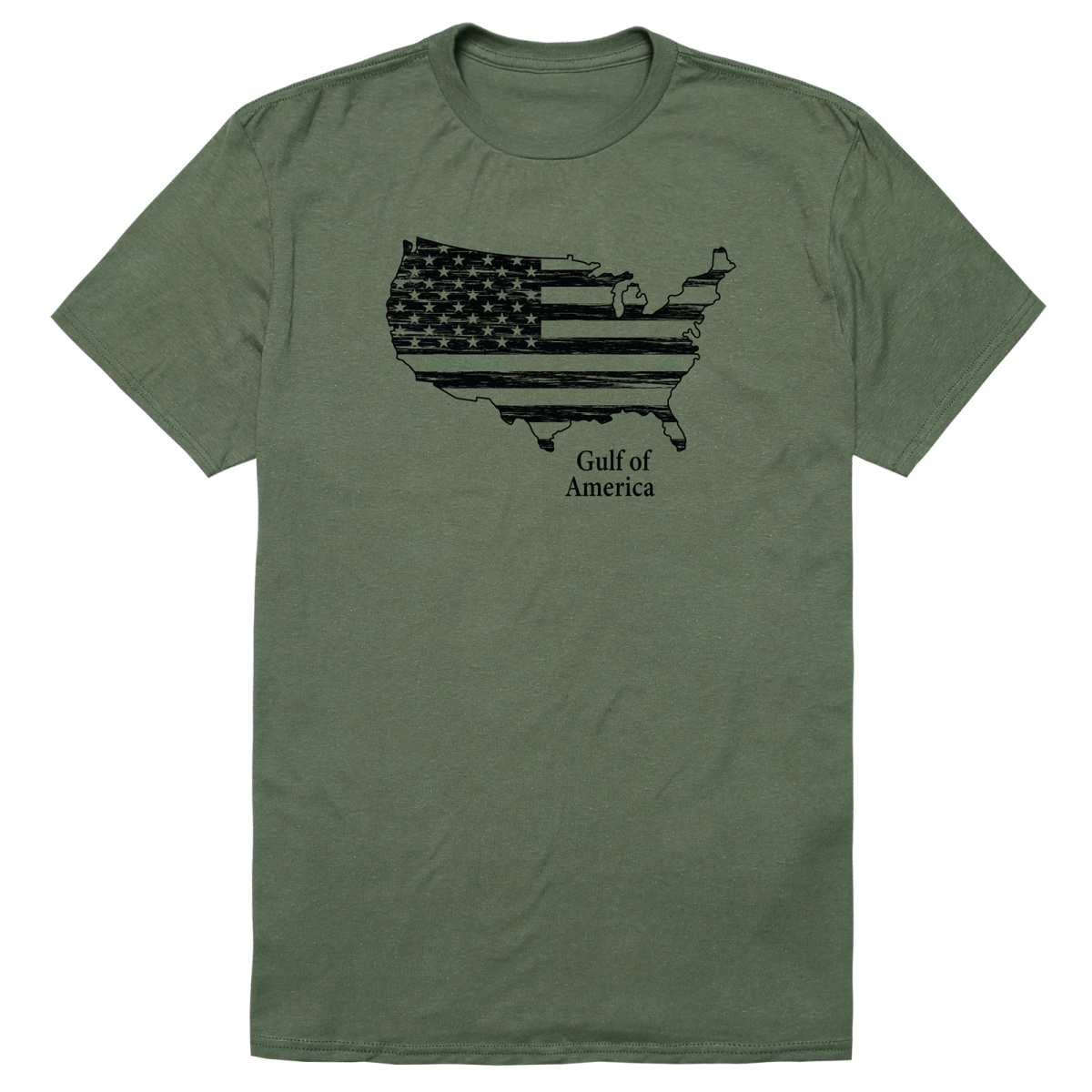 AM3-227-OLV-02 America Basic Gulf Short Sleeve T-Shirt, Olive - Medium