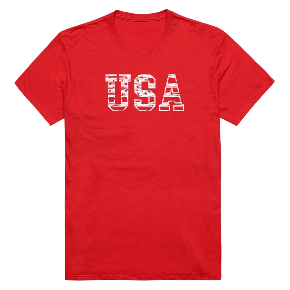 RS6-US3-RED-02 Distressed USA 3 Short Sleeve T-Shirt, Red - Medium