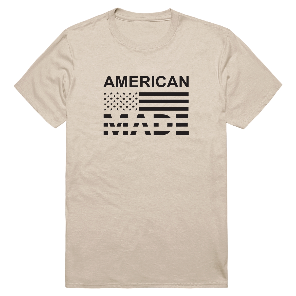 AM3-213-SND-02 America Basic American Made Short Sleeve T-Shirt, Sand - Medium