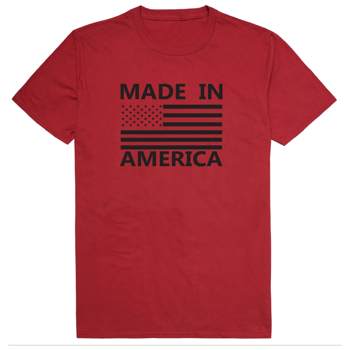 AM3-214-CAR-02 America Basic Made in America Short Sleeve T-Shirt, Cardinal - Medium
