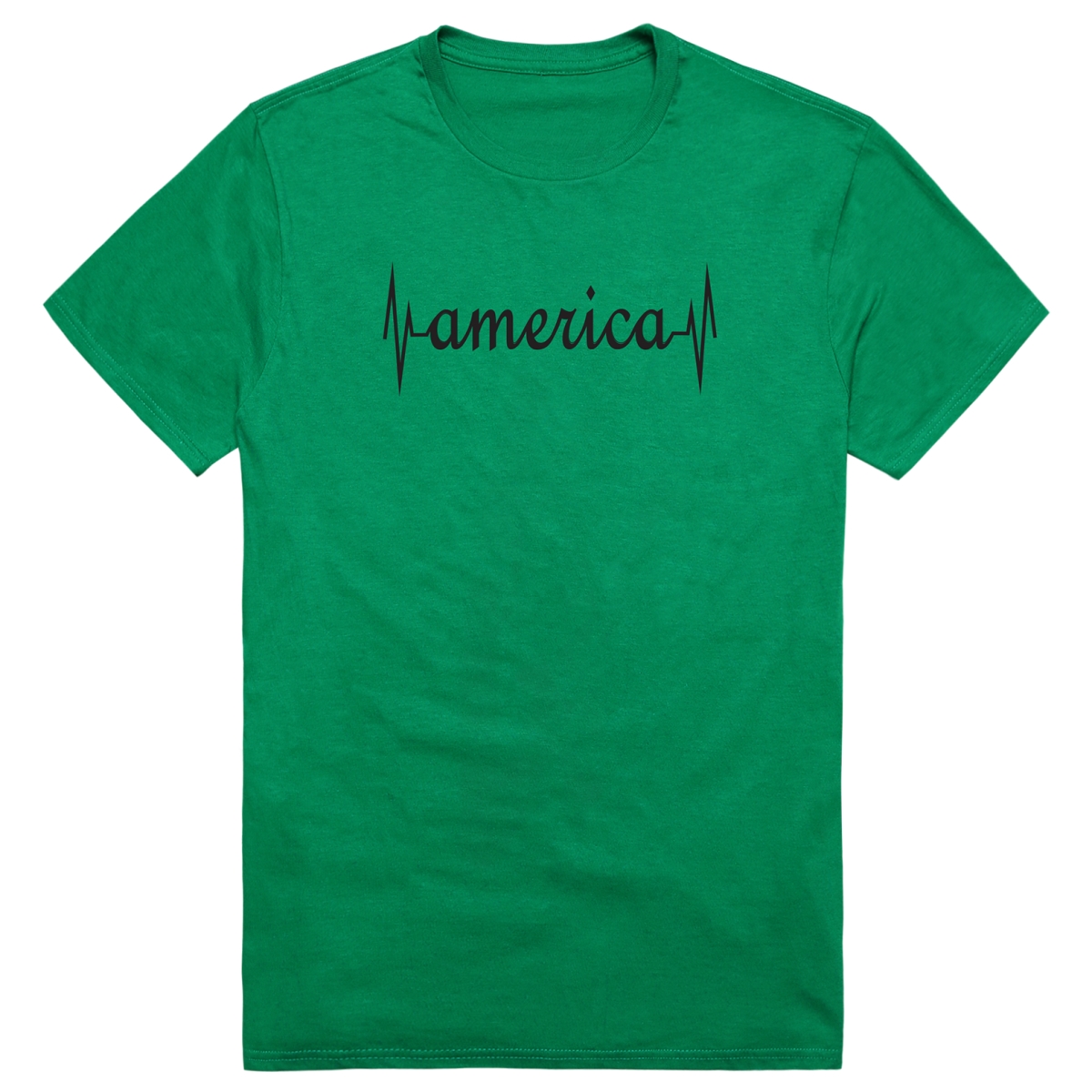 AM3-216-KEL-04 Basic America Heartbeat Short Sleeve T-Shirt, Kelly - Extra Large