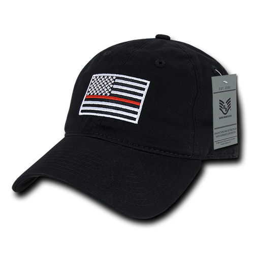 Relaxed Graphic Cap, Thin Red Line - Black
