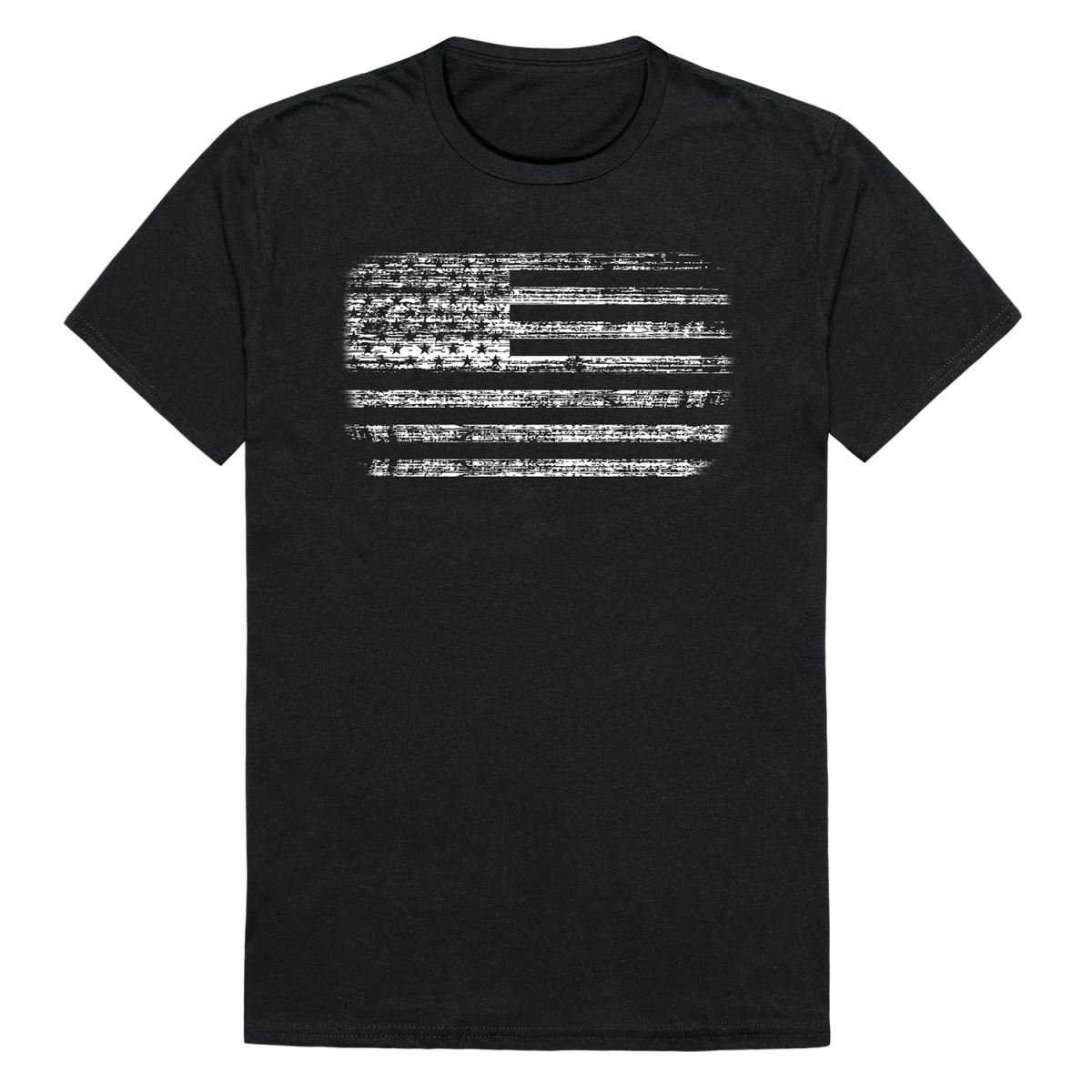 RS6-USA-BLK-04 Distressed American Flag Short Sleeve T-Shirt, Black - Extra Large