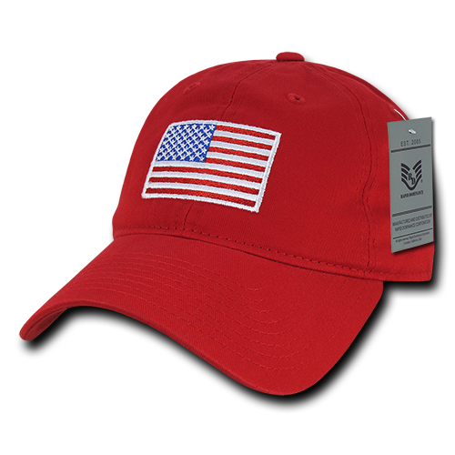 Original USA Flag Relaxed Graphic Cap, Red