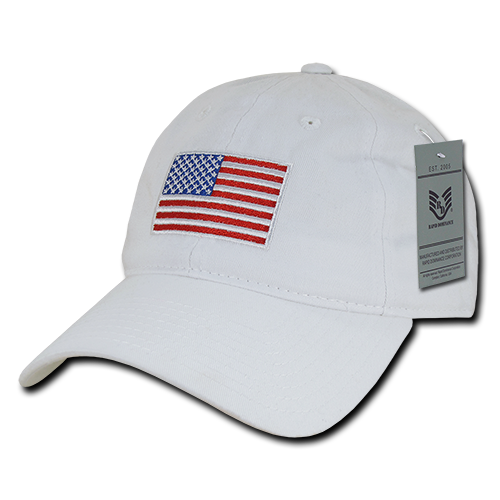 Relaxed Graphic Cap, Original USA Flag - White