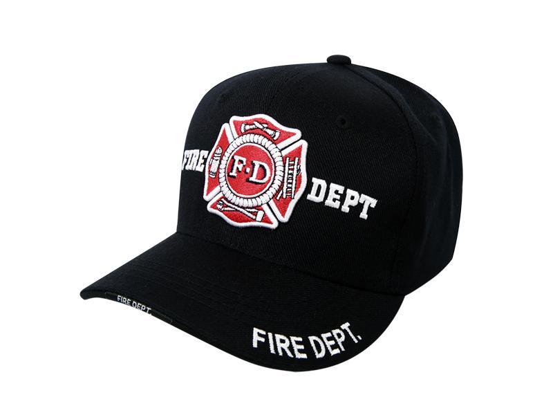 JW-FD-BLK Deluxe Fire Department Law Enforcement Cap, Black