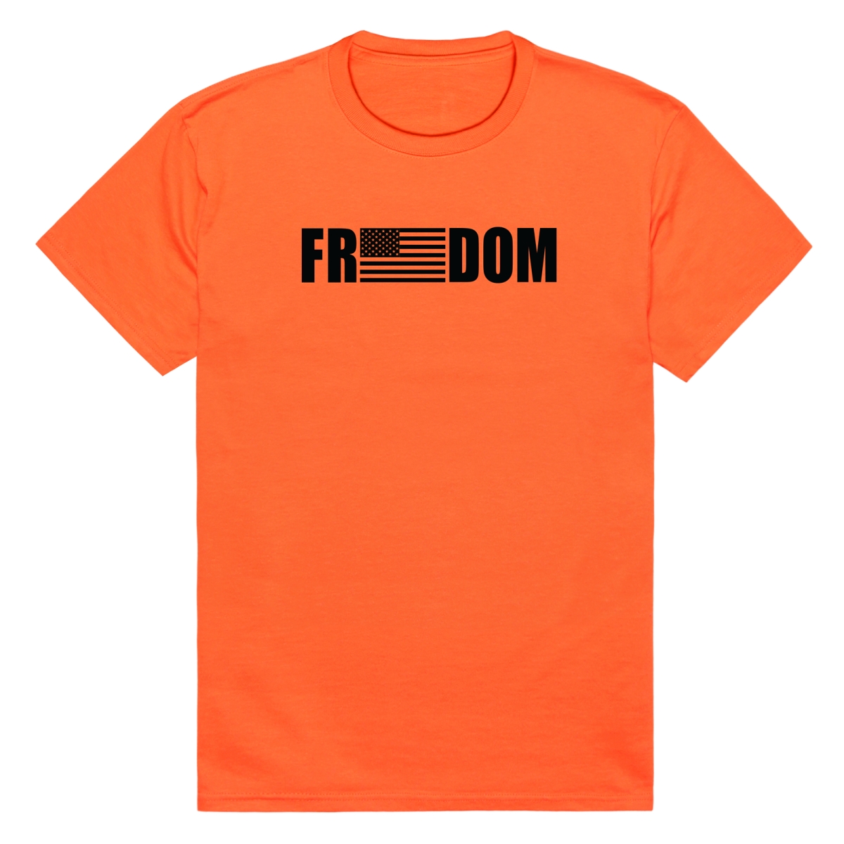 AM3-233-ORN-04 America Basic Freedom Flag Short Sleeve T-Shirt, Orange - Extra Large