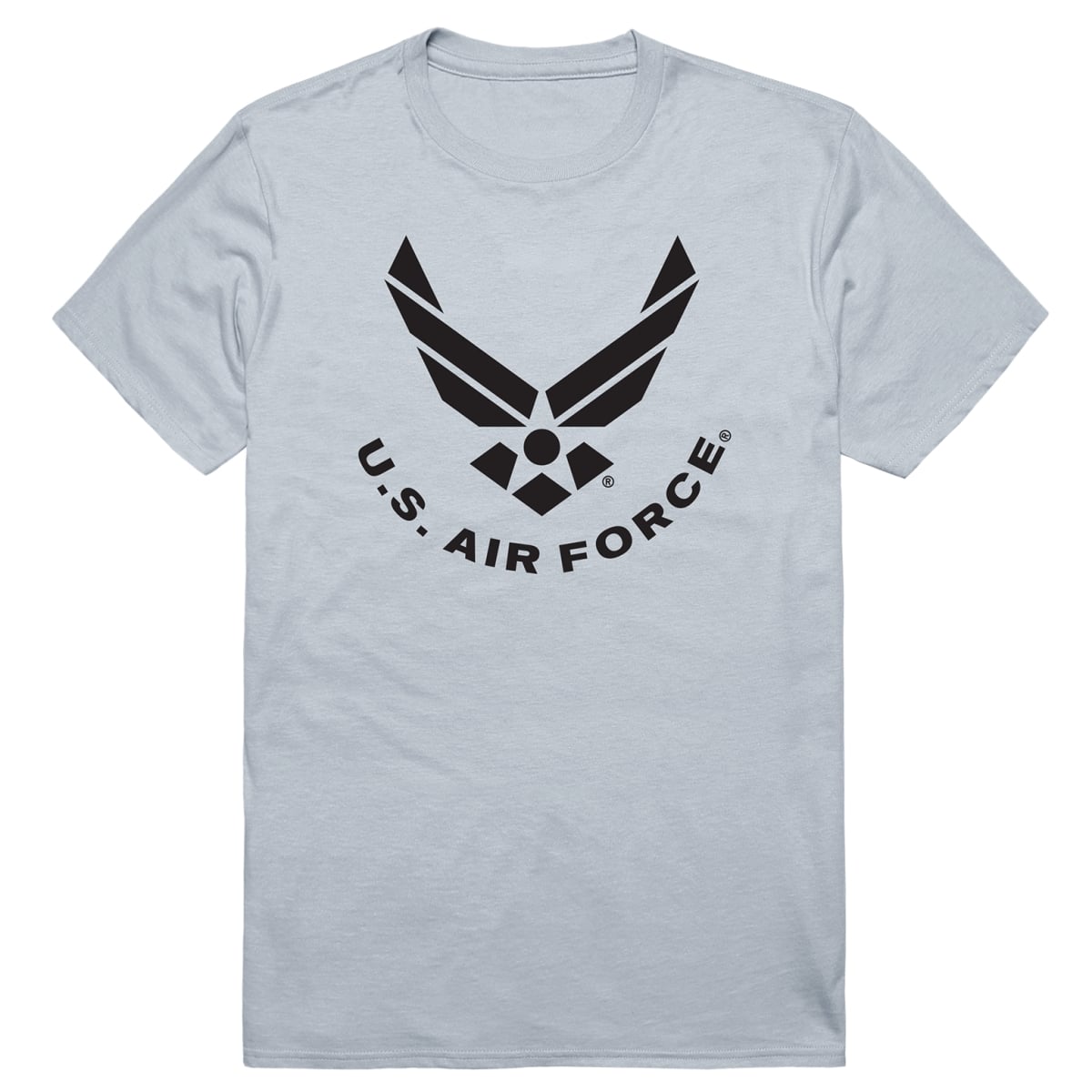 AM5-AF2-SIL-03 Basic Military US Air Force 2 Short Sleeve T-Shirt, Silver - Large