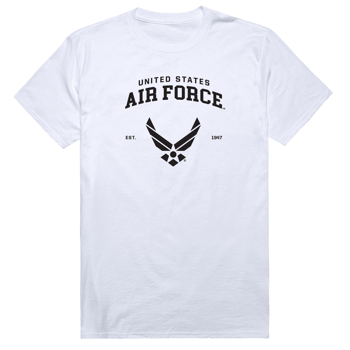 AM5-AF3-WHT-04 Basic Military US Air Force 3 Short Sleeve T-Shirt, White - Extra Large
