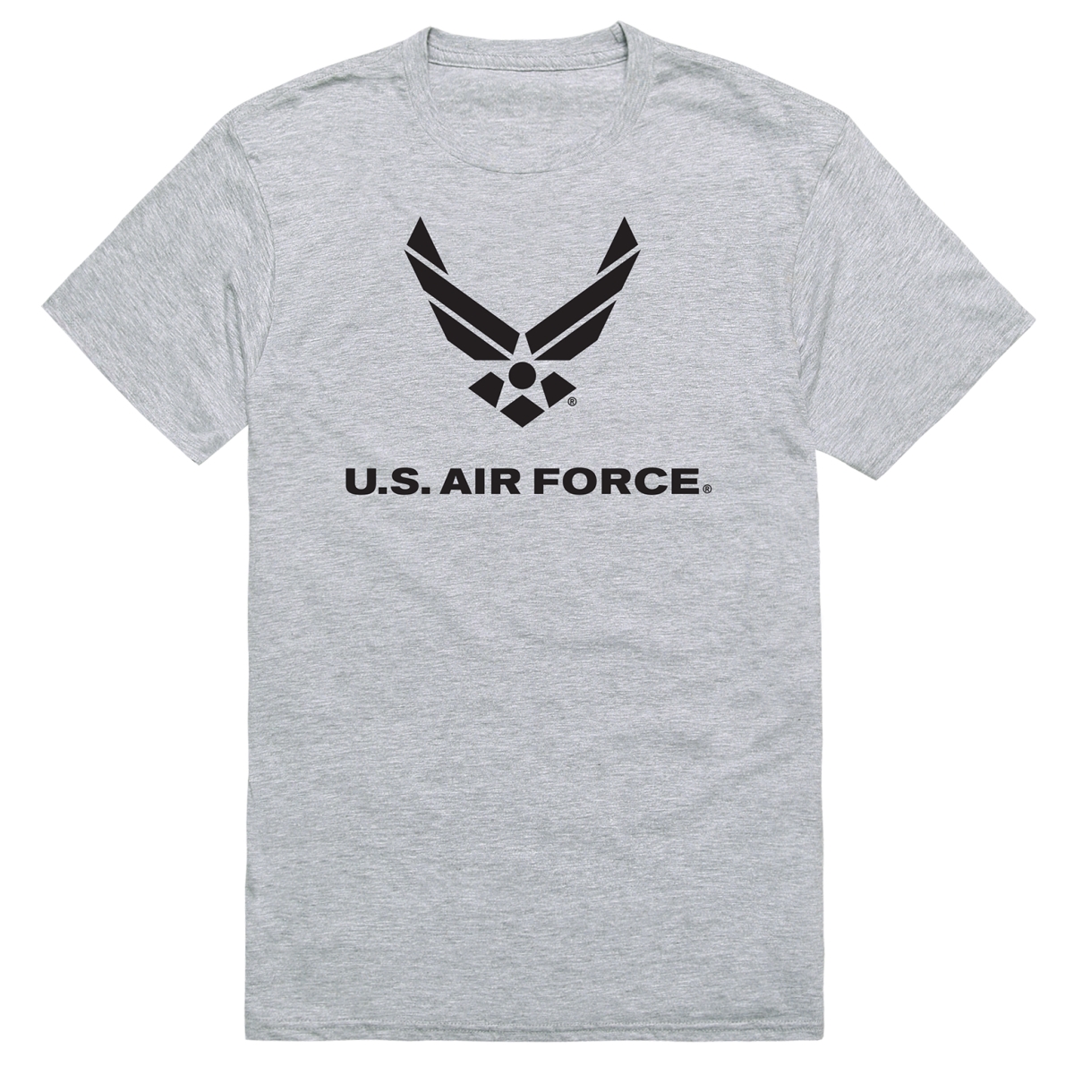 AM5-AF5-HGY-04 Basic Military US Air Force 5 Short Sleeve T-Shirt, Heather Gray - Extra Large
