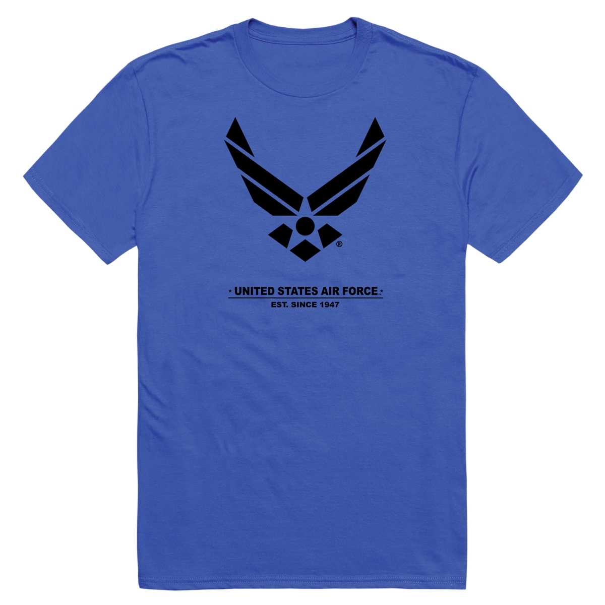 AM5-AF6-RYL-03 Basic Military US Air Force 6 Short Sleeve T-Shirt, Royal Blue - Large