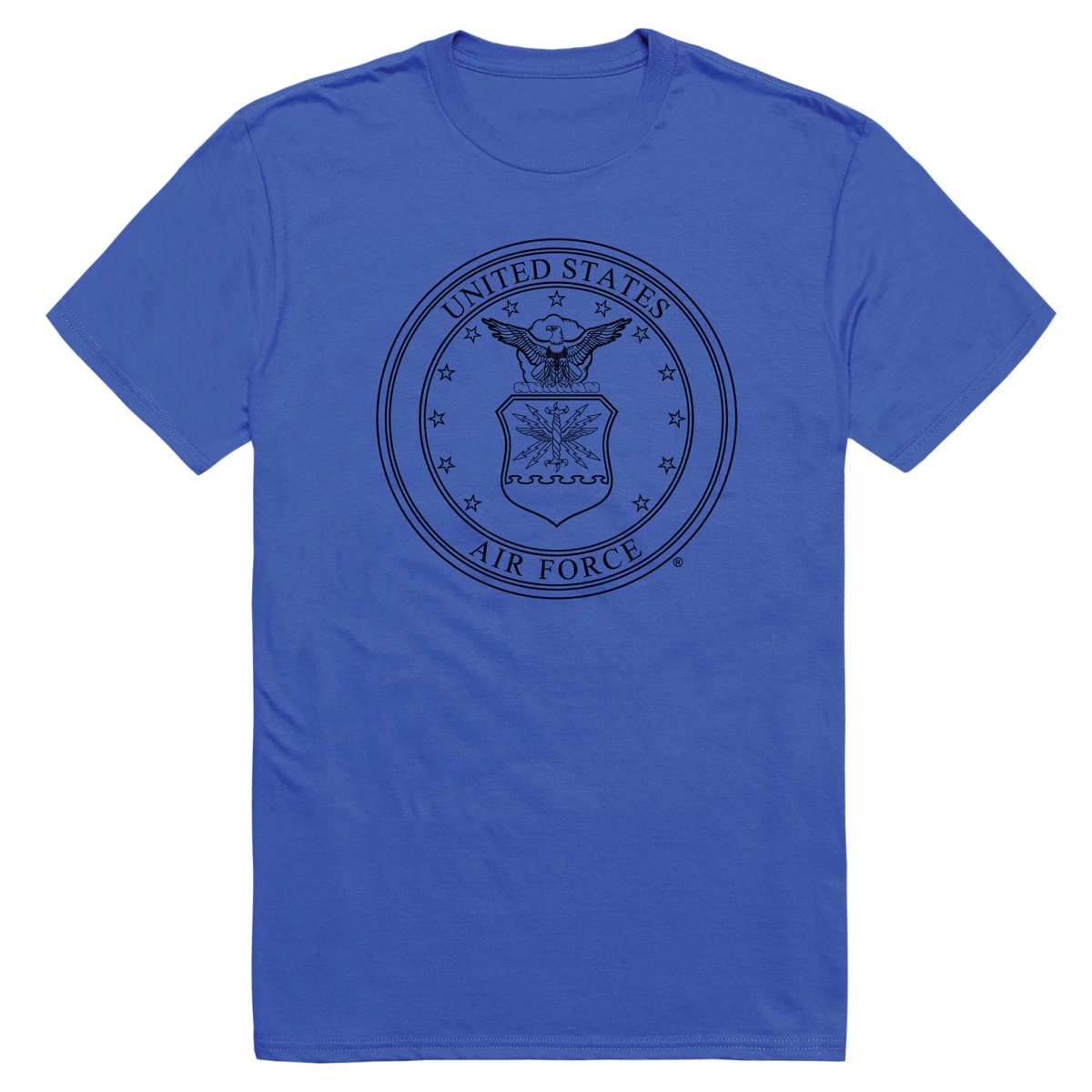 AM5-AF9-RYL-03 Basic Military US Air Force 9 Short Sleeve T-Shirt, Royal Blue - Large