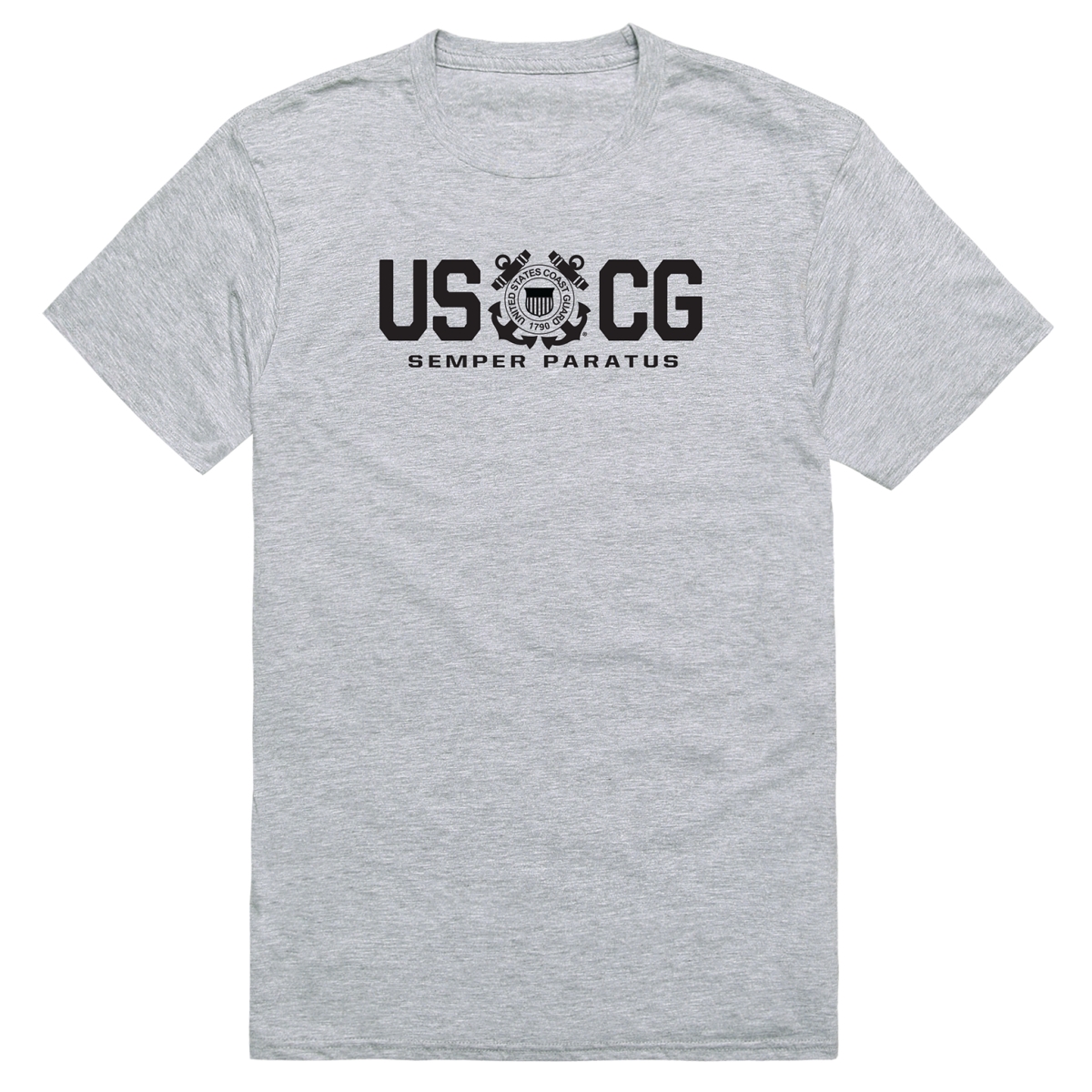 AM5-CG8-HGY-02 Basic Military USCG 8 Short Sleeve T-Shirt, Heather Gray - Medium