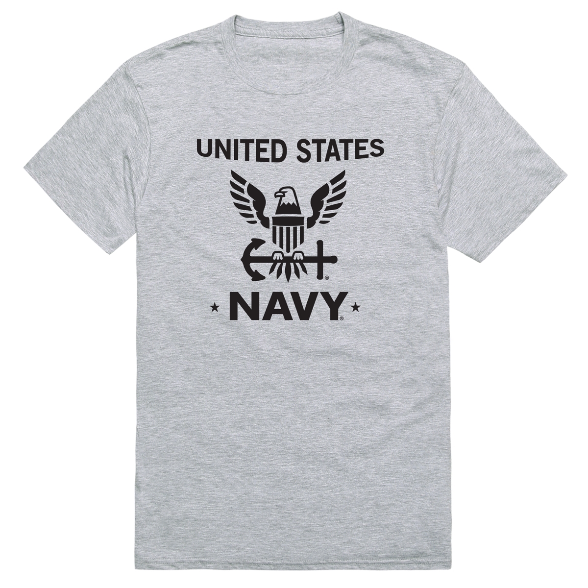 AM5-NA4-HGY-02 Basic Military US Navy 4 Short Sleeve T-Shirt, Heather Gray - Medium