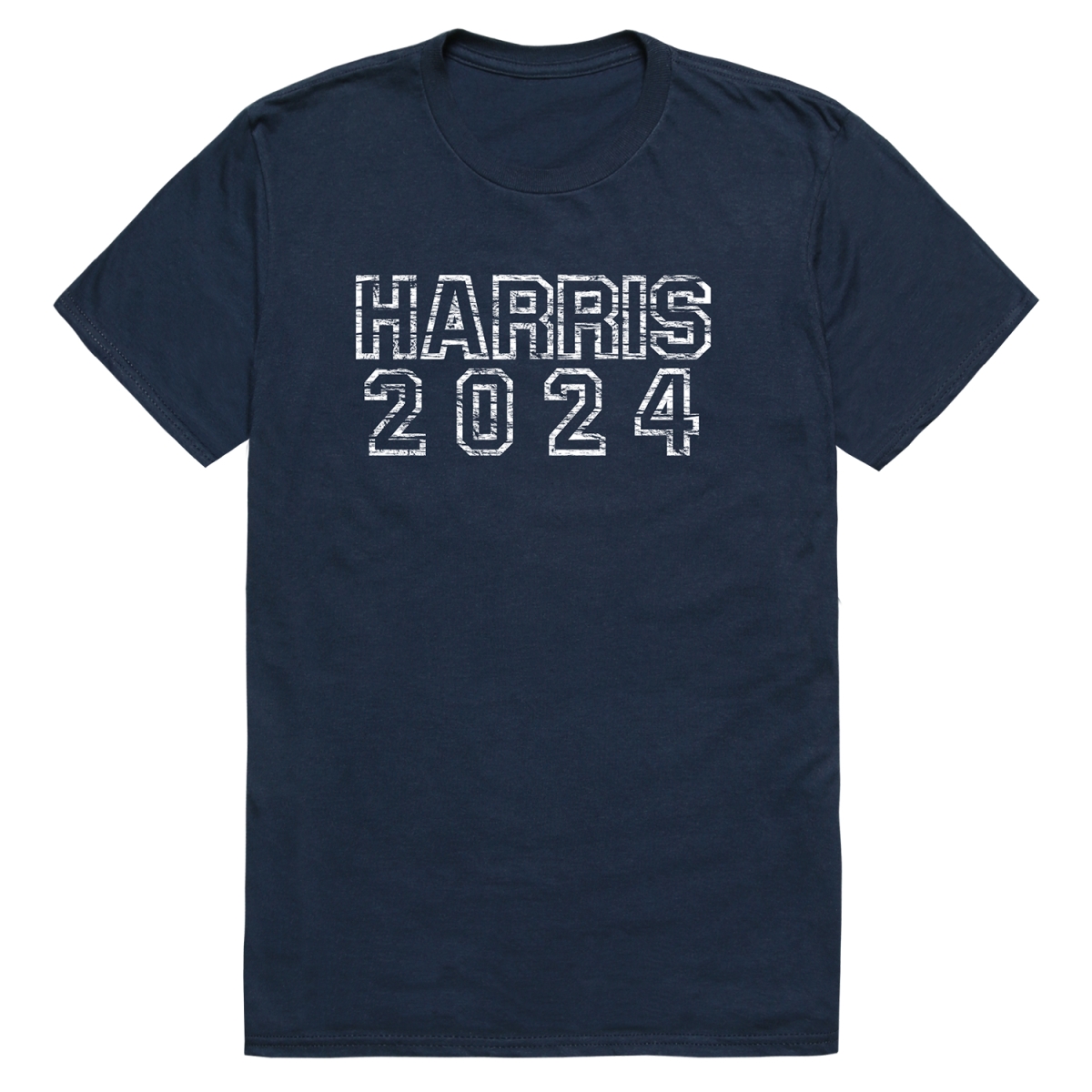 RS9-HAR-NA2-04 Distressed Campaign Harris Short Sleeve T-Shirt, Navy - Extra Large