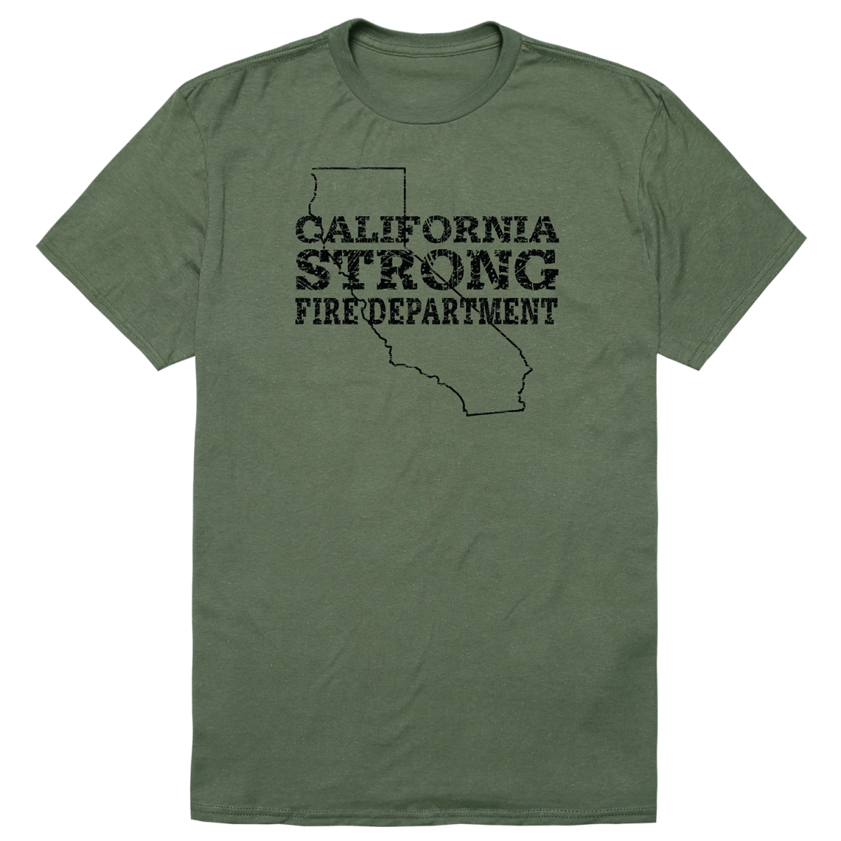RT1-ST4-OLV-02 Distressed Strong 4 Short Sleeve T-Shirt, Olive - Medium