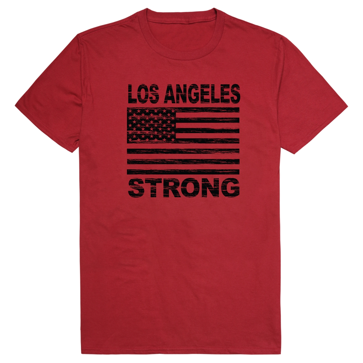 RT1-ST7-CAR-01 Distressed Strong 7 Short Sleeve T-Shirt, Cardinal - Small