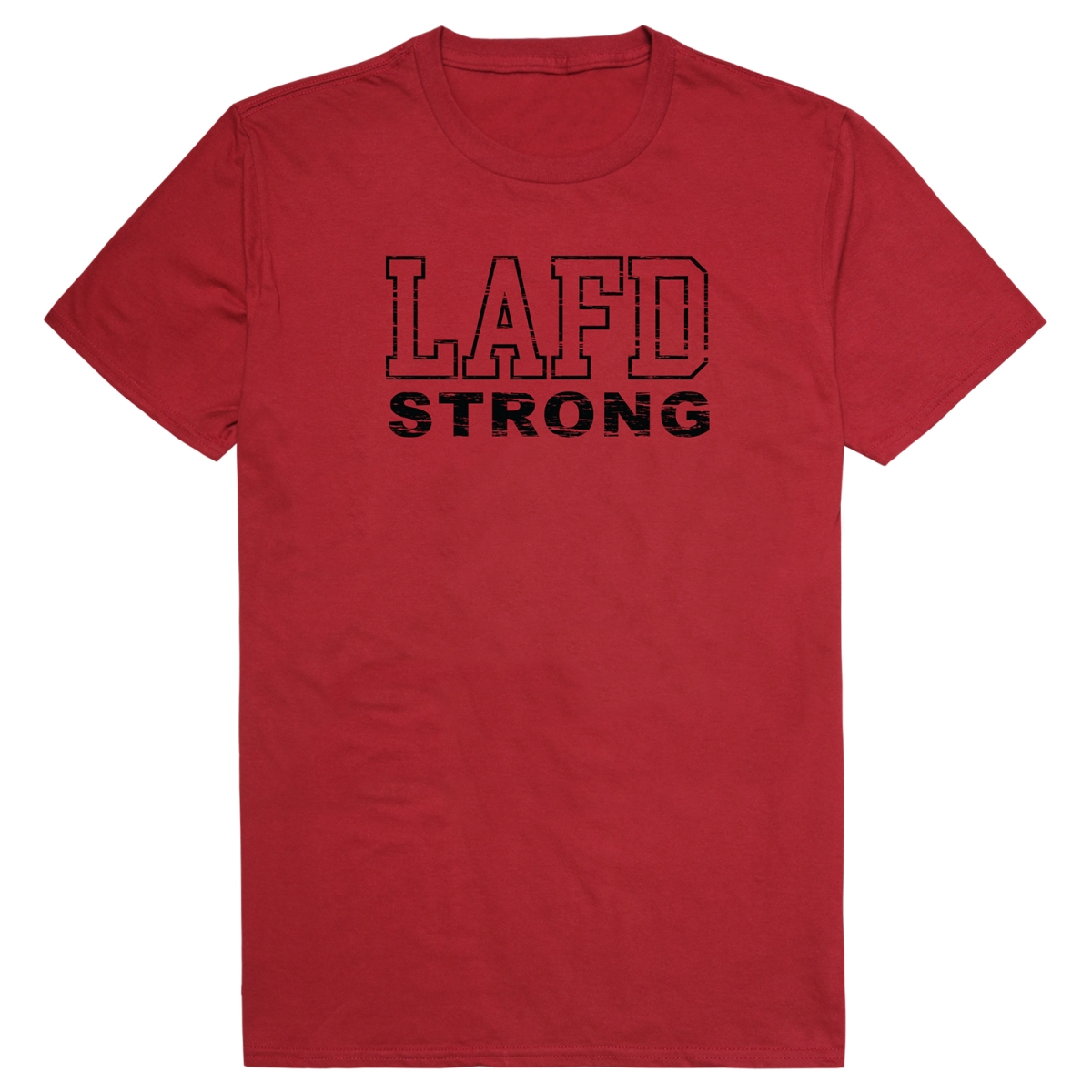 RT1-ST6-CAR-04 Distressed Strong 6 Short Sleeve T-Shirt, Cardinal - Extra Large