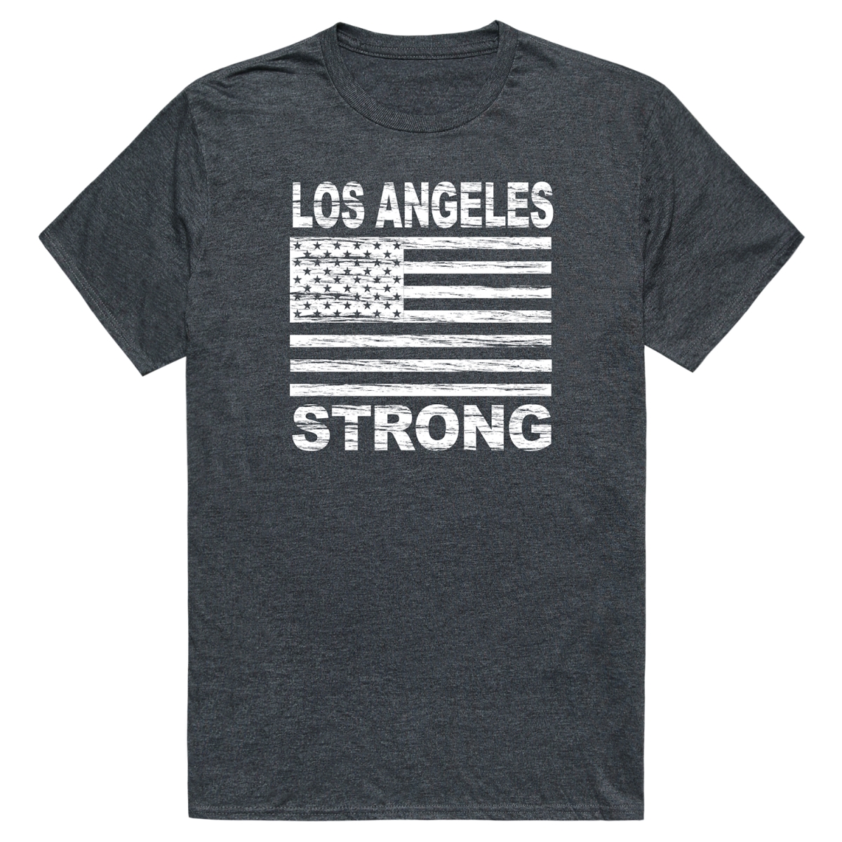 RT1-ST7-HCH-02 Distressed Strong 7 Short Sleeve T-Shirt, Heather Charcoal - Medium