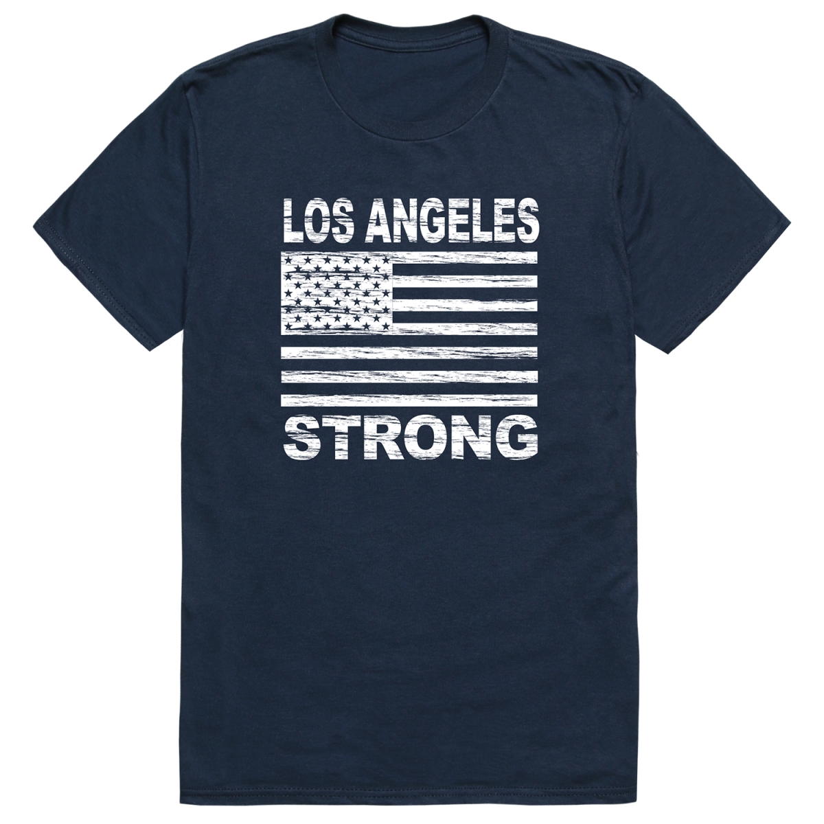 RT1-ST7-NVY-01 Distressed Strong 7 Short Sleeve T-Shirt, Navy - Small