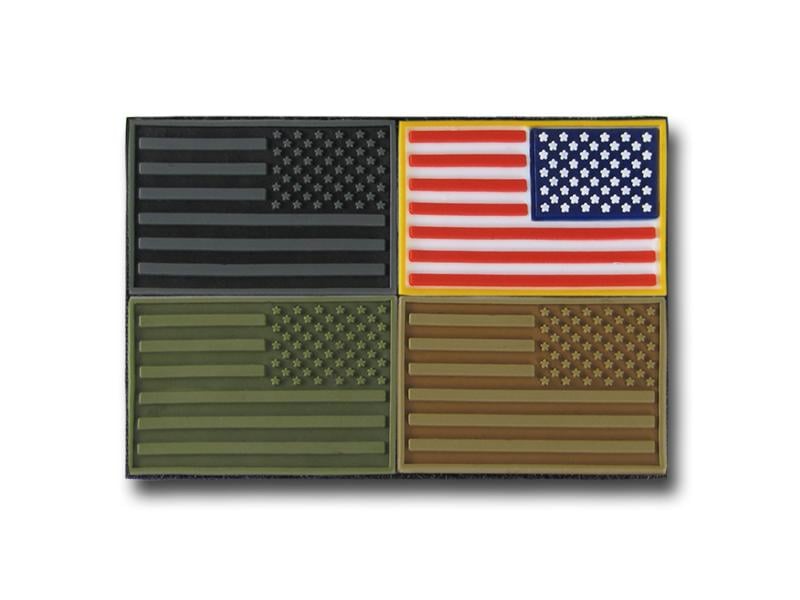 T96-PACK-3 Tactical Mini Patches, USA Flag - Pack of 3