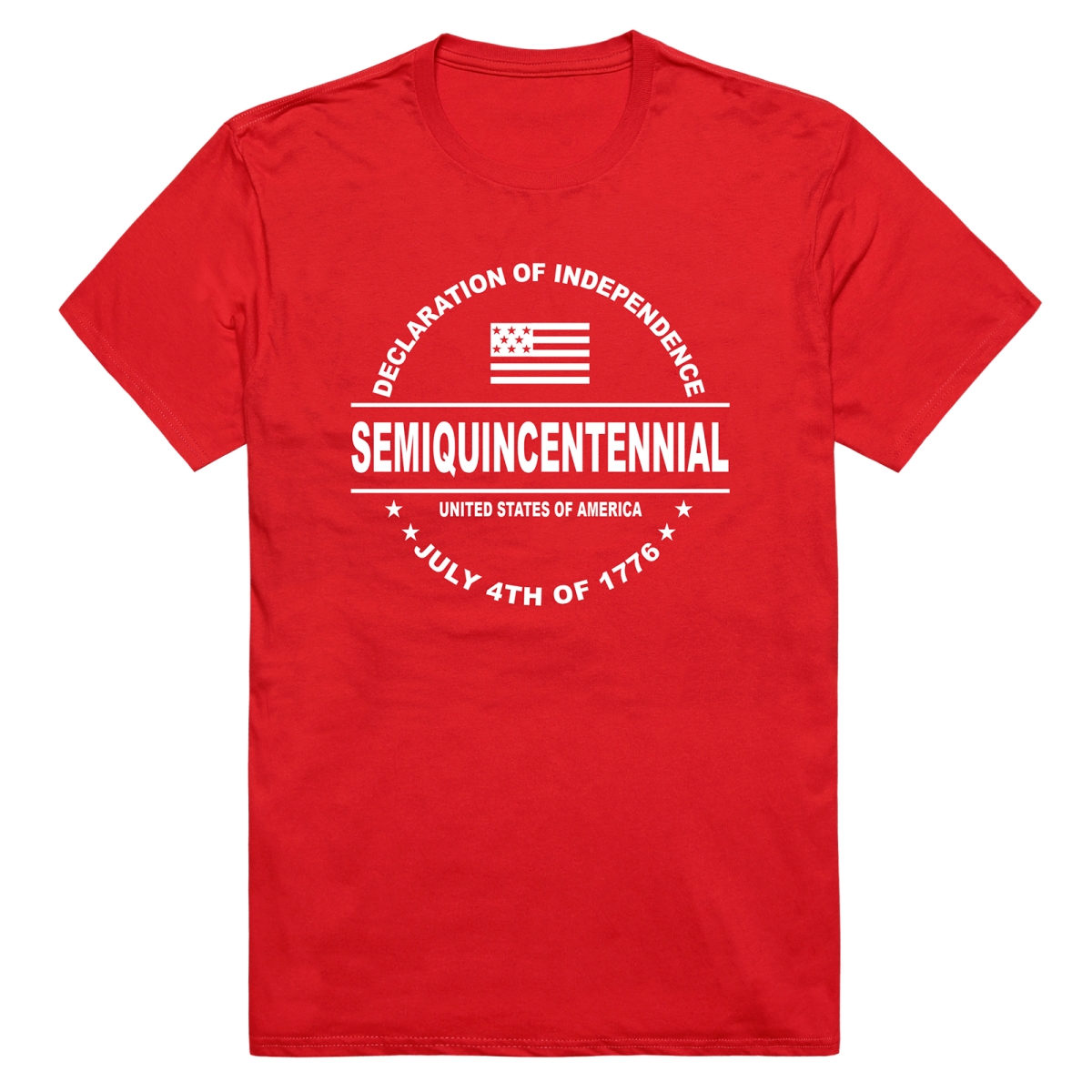 AN3-249-RED-03 America Anniversary Declaration Short Sleeve T-Shirt, Red - Large