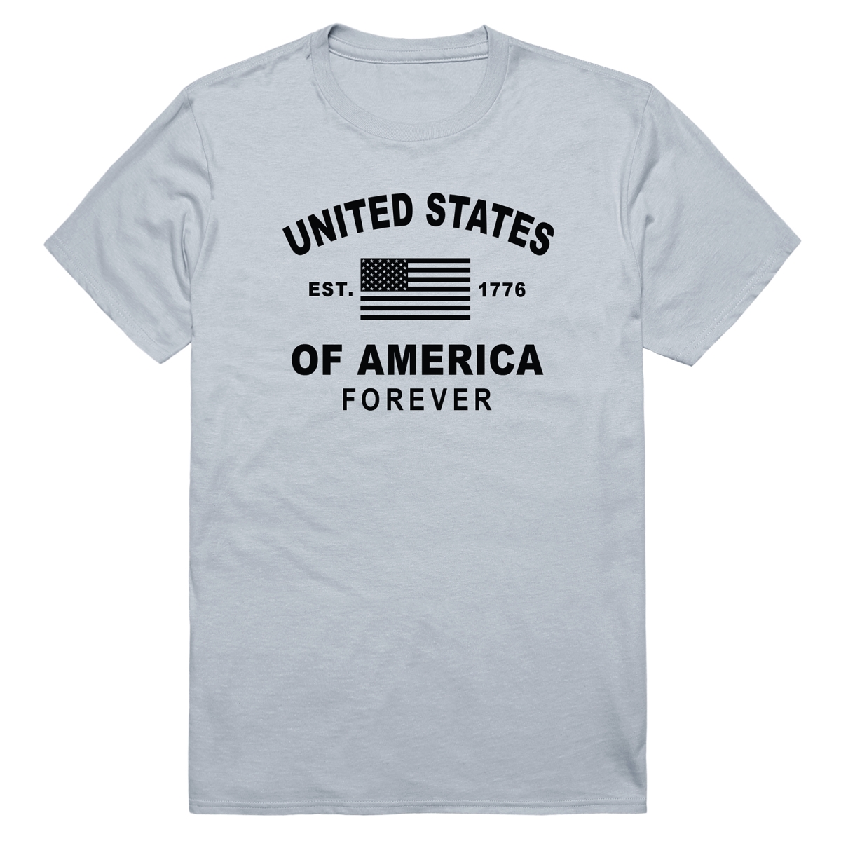 AN3-258-SIL-02 America Forever Anniversary Short Sleeve T-Shirt, Silver - Medium