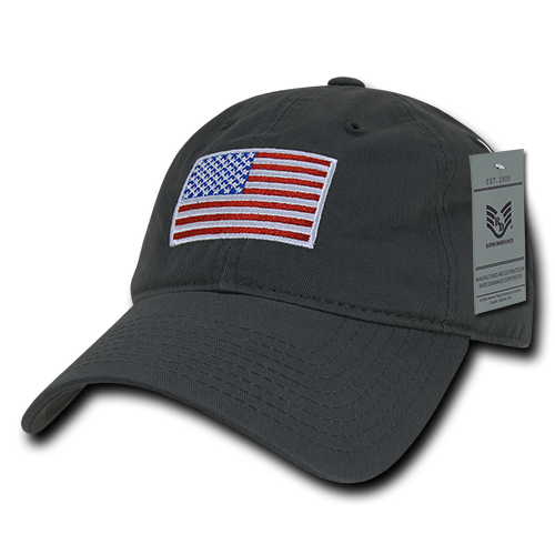 Relaxed Graphic Cap, Original USA Flag - Dark Grey