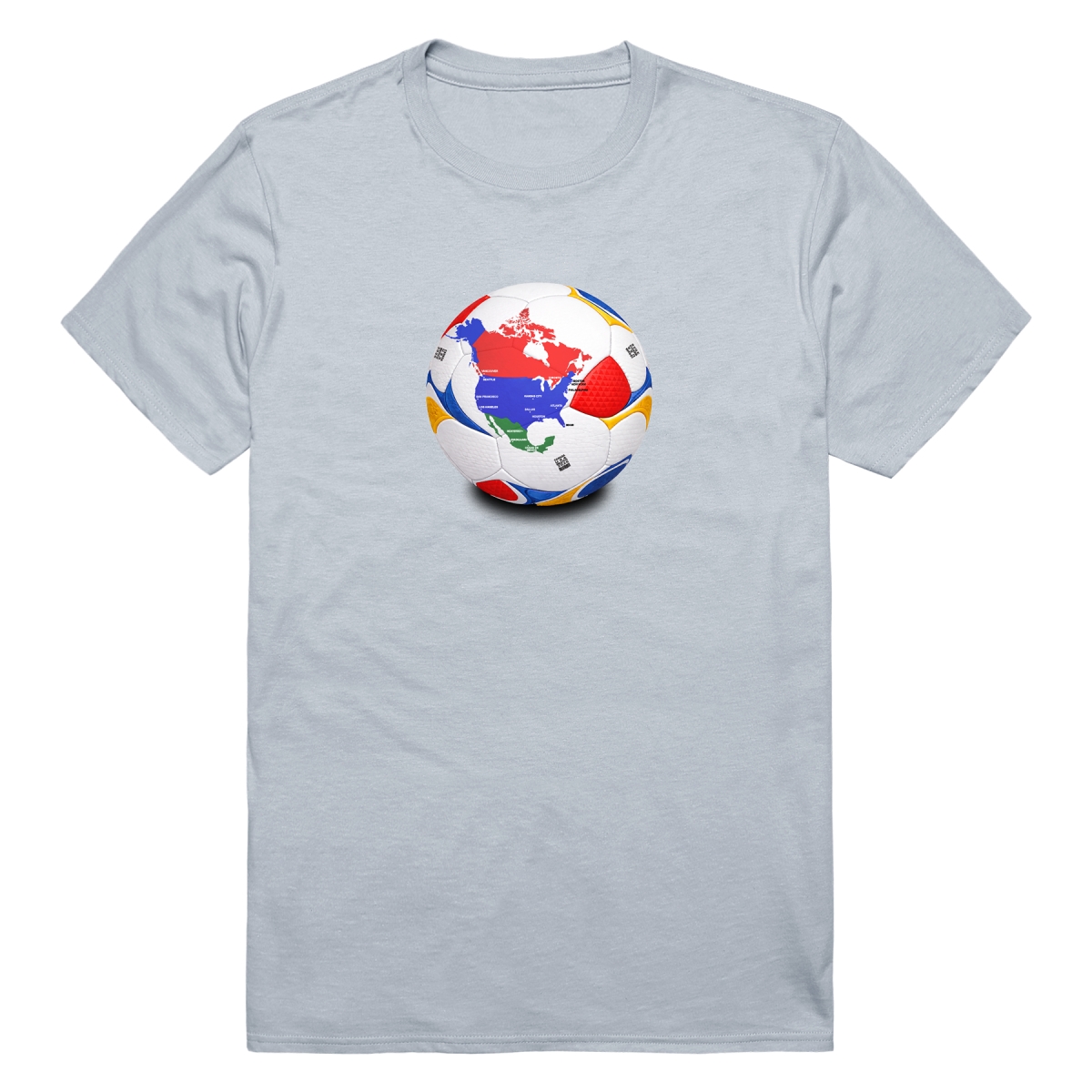 MD1-SB1-SIL-04 Soccer Ball Short Sleeve T-Shirt, Silver - Extra Large