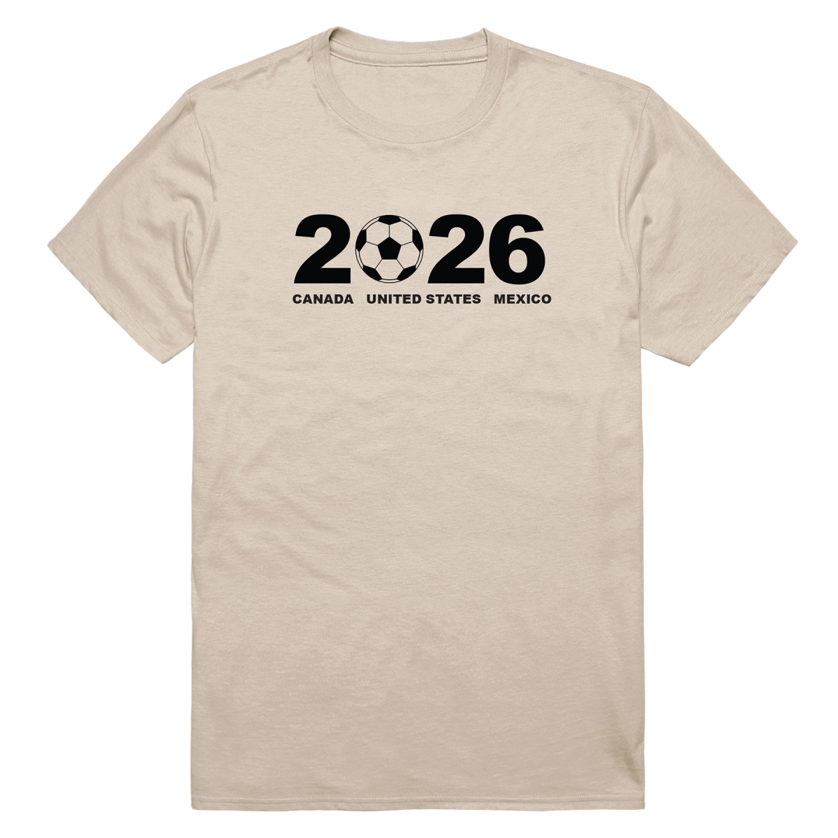 MD1-SB4-SND-02 Soccer State 2026 Short Sleeve T-Shirt, Sand - Medium
