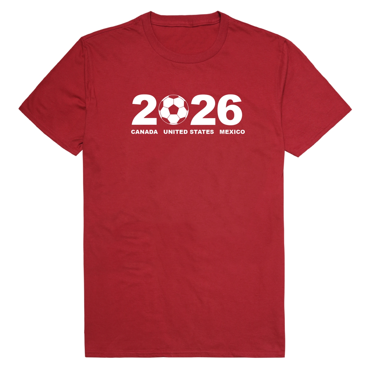 MD1-SB4-CAR-02 Soccer State 2026 Short Sleeve T-Shirt, Cardinal - Medium