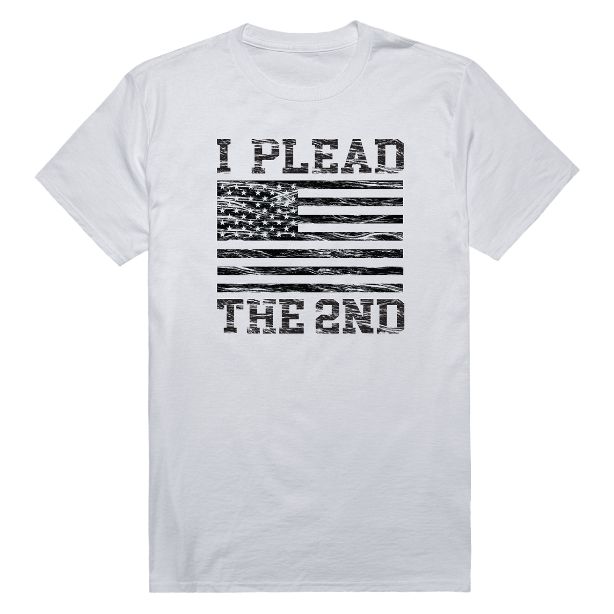 RS8-IP2-WHT-04 Distressed I Plead the 2nd Short Sleeve T-Shirt, White - Extra Large