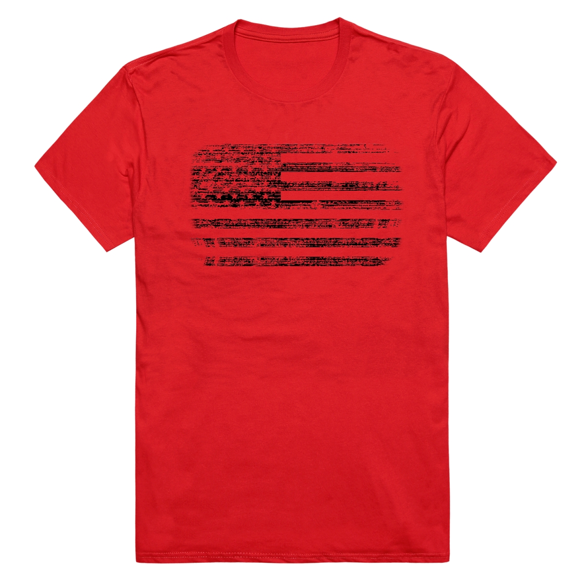 RS8-USA-RED-01 American Flag Distressed Short Sleeve T-Shirt, Red - Small