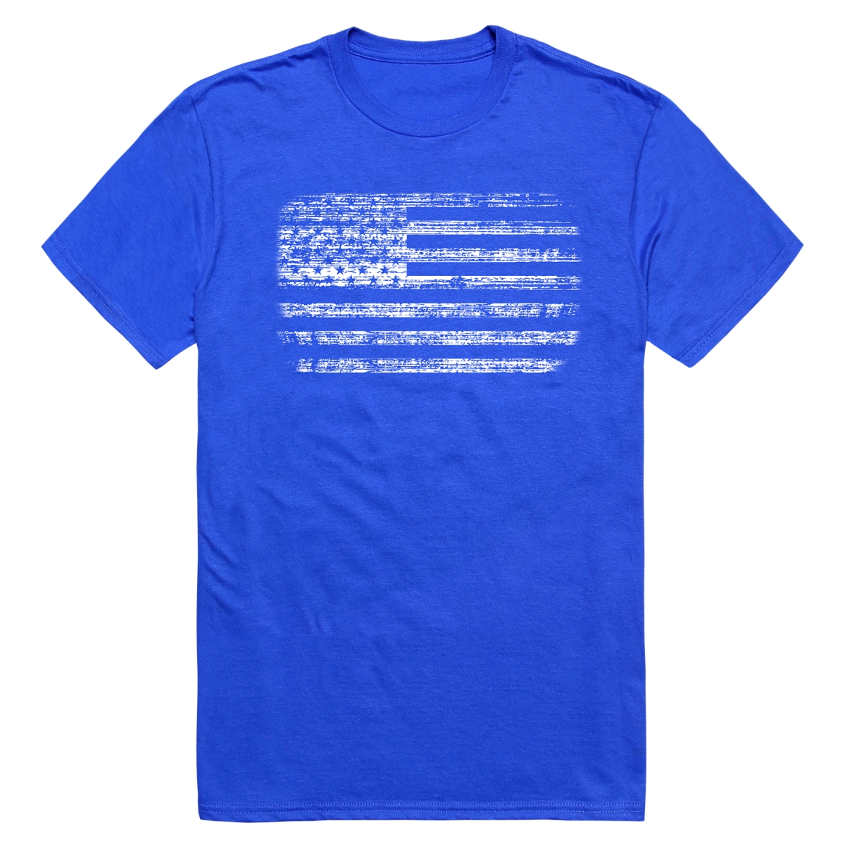 RS8-USA-RYL-01 American Flag Distressed Short Sleeve T-Shirt, Royal Blue - Small