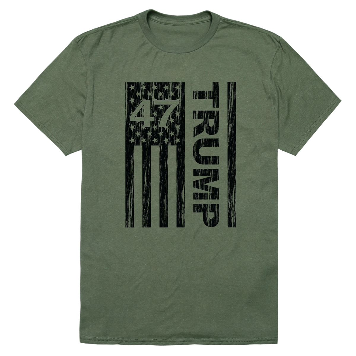 RS9-TR4-OLV-02 Distressed Campaign Trump 4 Short Sleeve T-Shirt, Olive - Medium