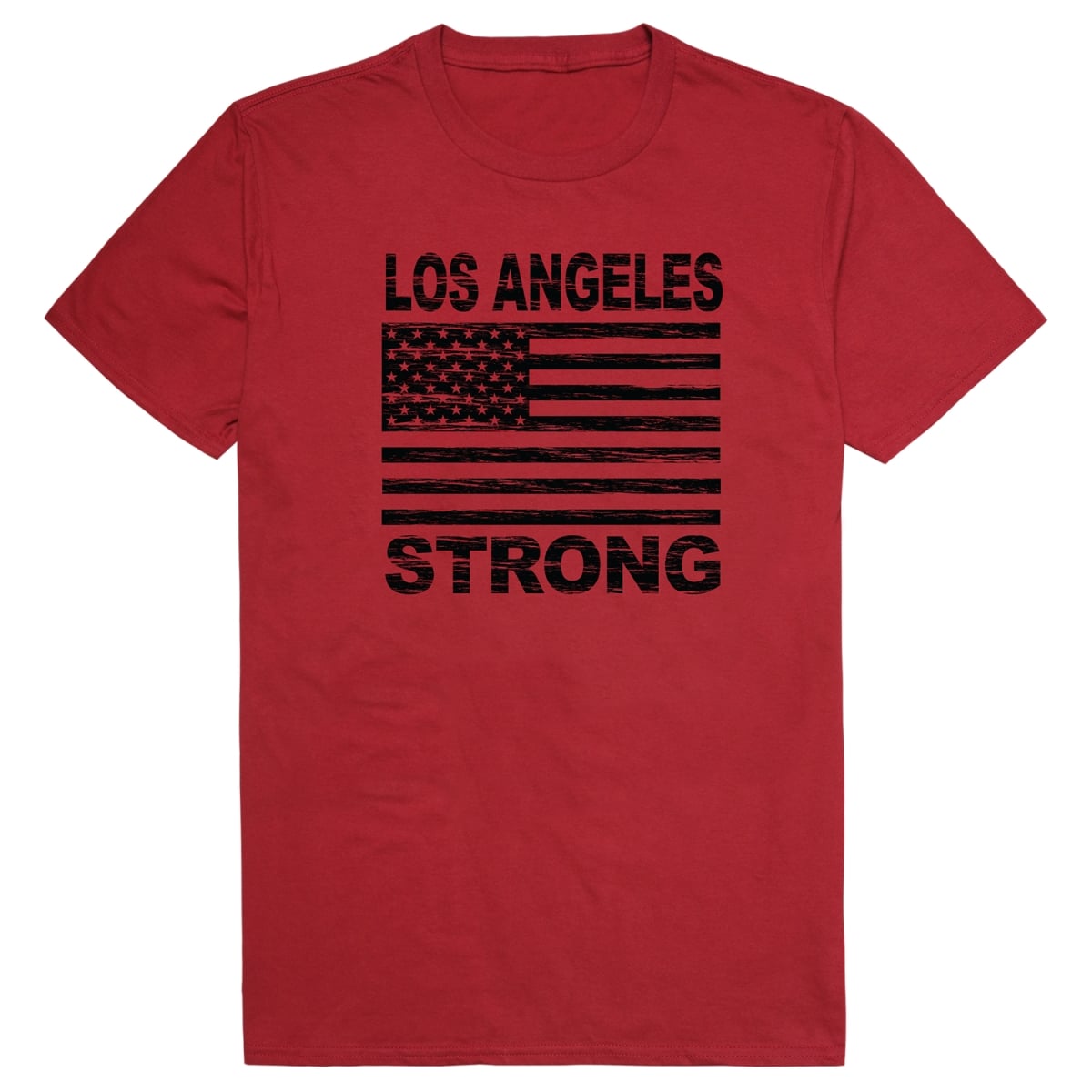 RT1-ST7-CAR-02 Distressed Strong 7 Short Sleeve T-Shirt, Cardinal - Medium