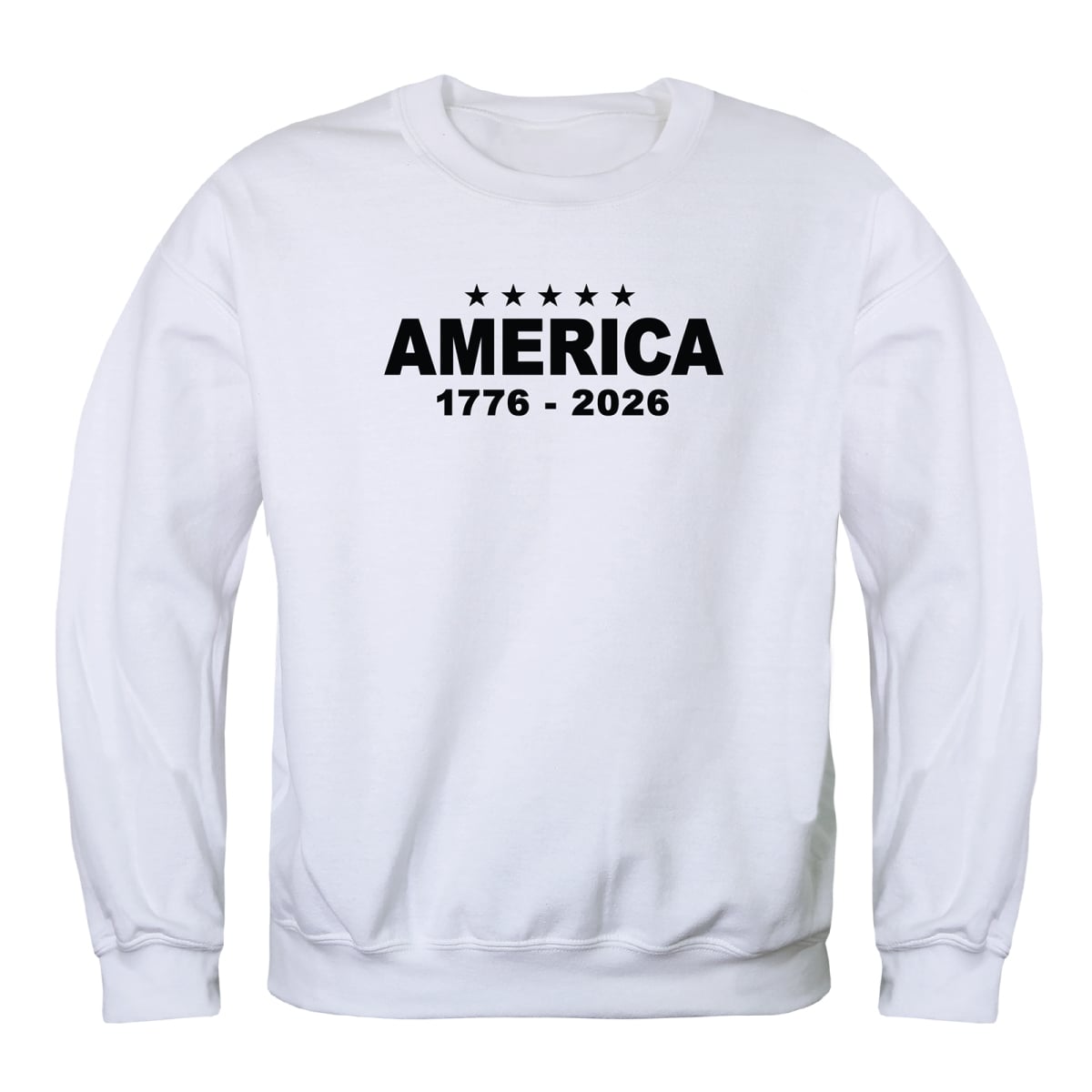 AN5-261-WHT-04 America State Anniversary Crewneck Long Sleeve T-Shirt, White - Extra Large