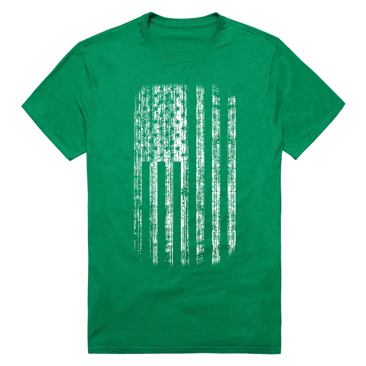 RS8-USA-KL2-03 American Flag Distressed Short Sleeve T-Shirt, Kelly - Large