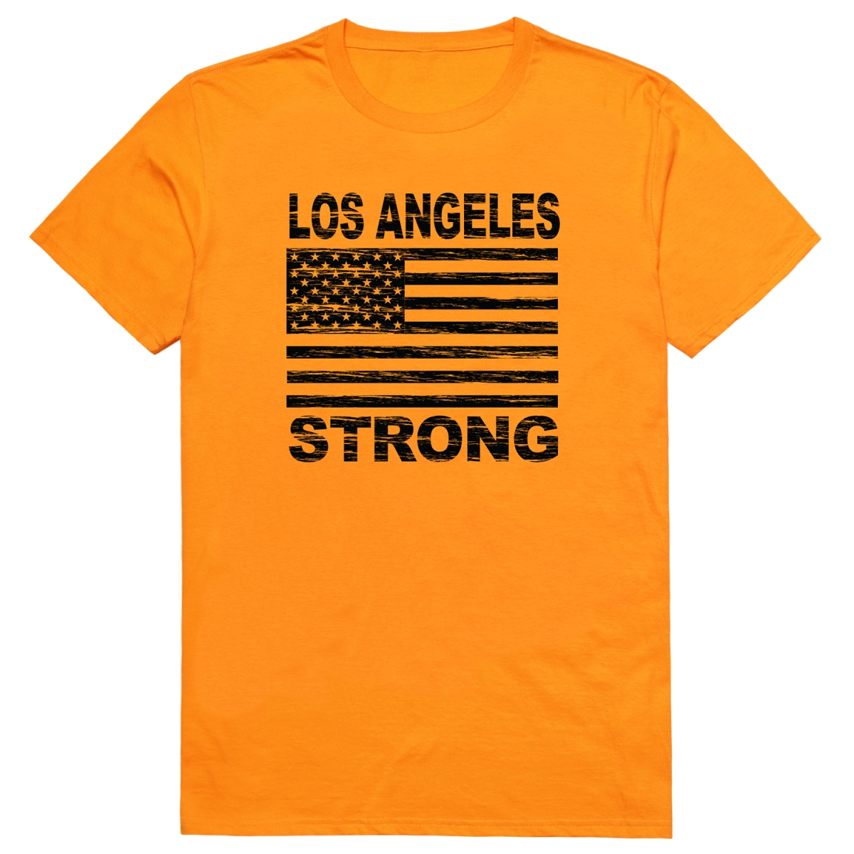 RT1-ST7-GLD-02 Distressed Strong 7 Short Sleeve T-Shirt, Gold - Medium
