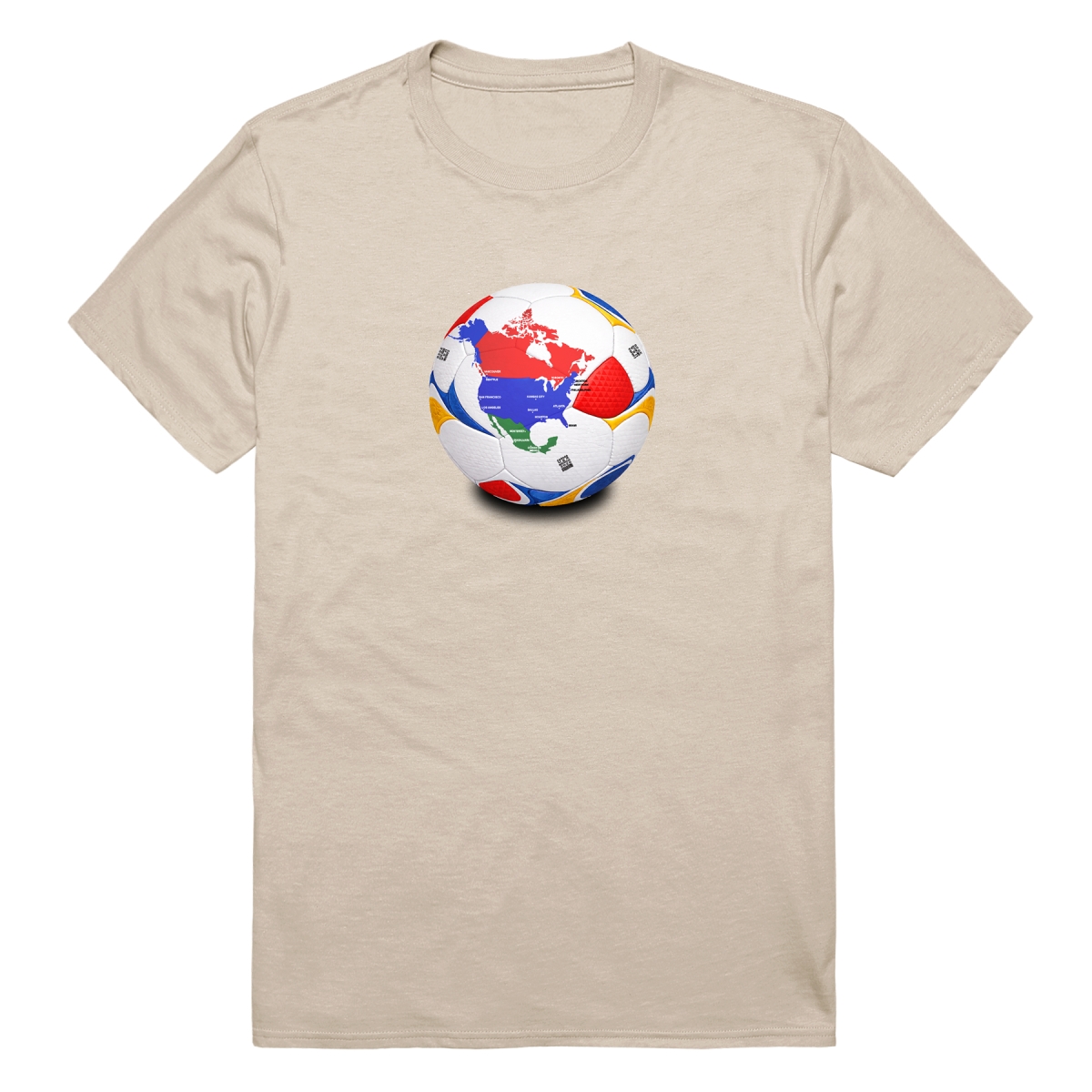 MD1-SB1-SND-02 Soccer Ball Short Sleeve T-Shirt, Sand - Medium
