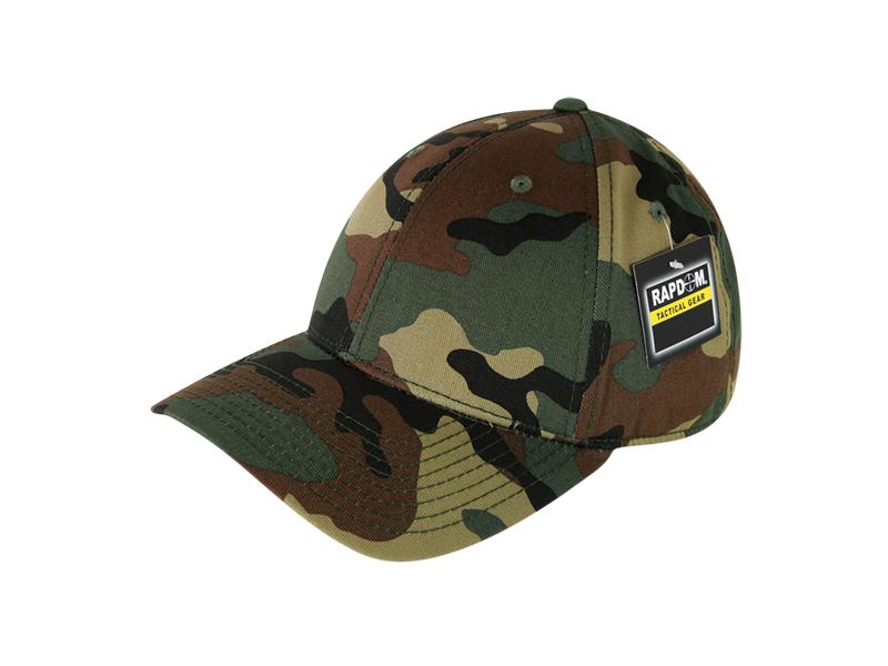 T66-WDL Low Crown Structured Camo Tactical Cap, Woodland