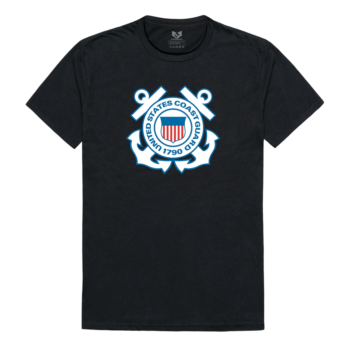 RS2-CG3-BLK-04 Relaxed Graphic US Coast Guard 3 Short Sleeve T-Shirt, Black - Extra Large